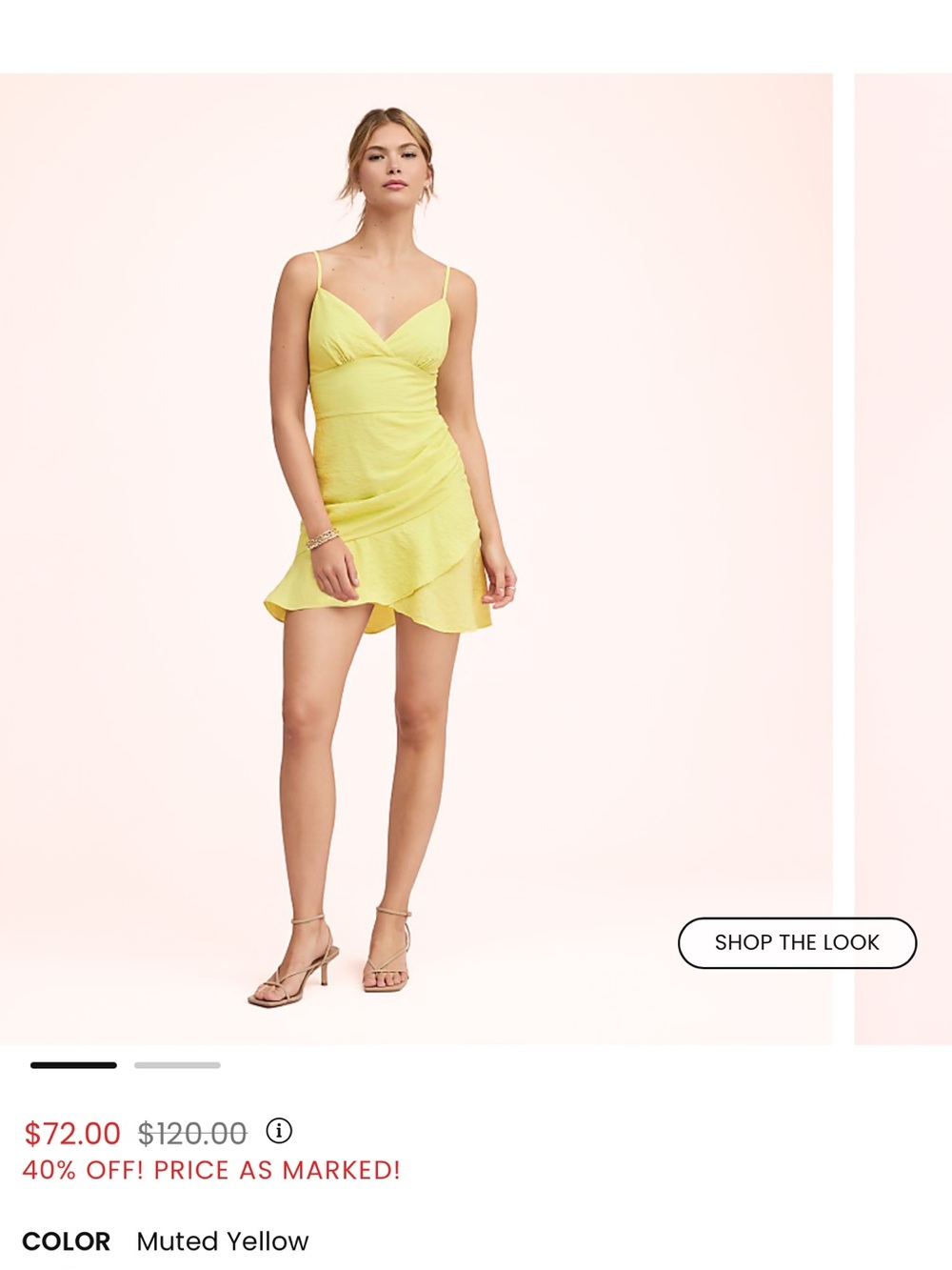 LOFT Lately Muted Yellow Ruffle Mini Dress